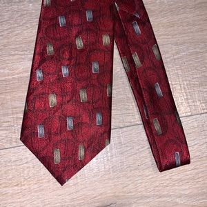 Domani men’s red patterned polyester office formal tie